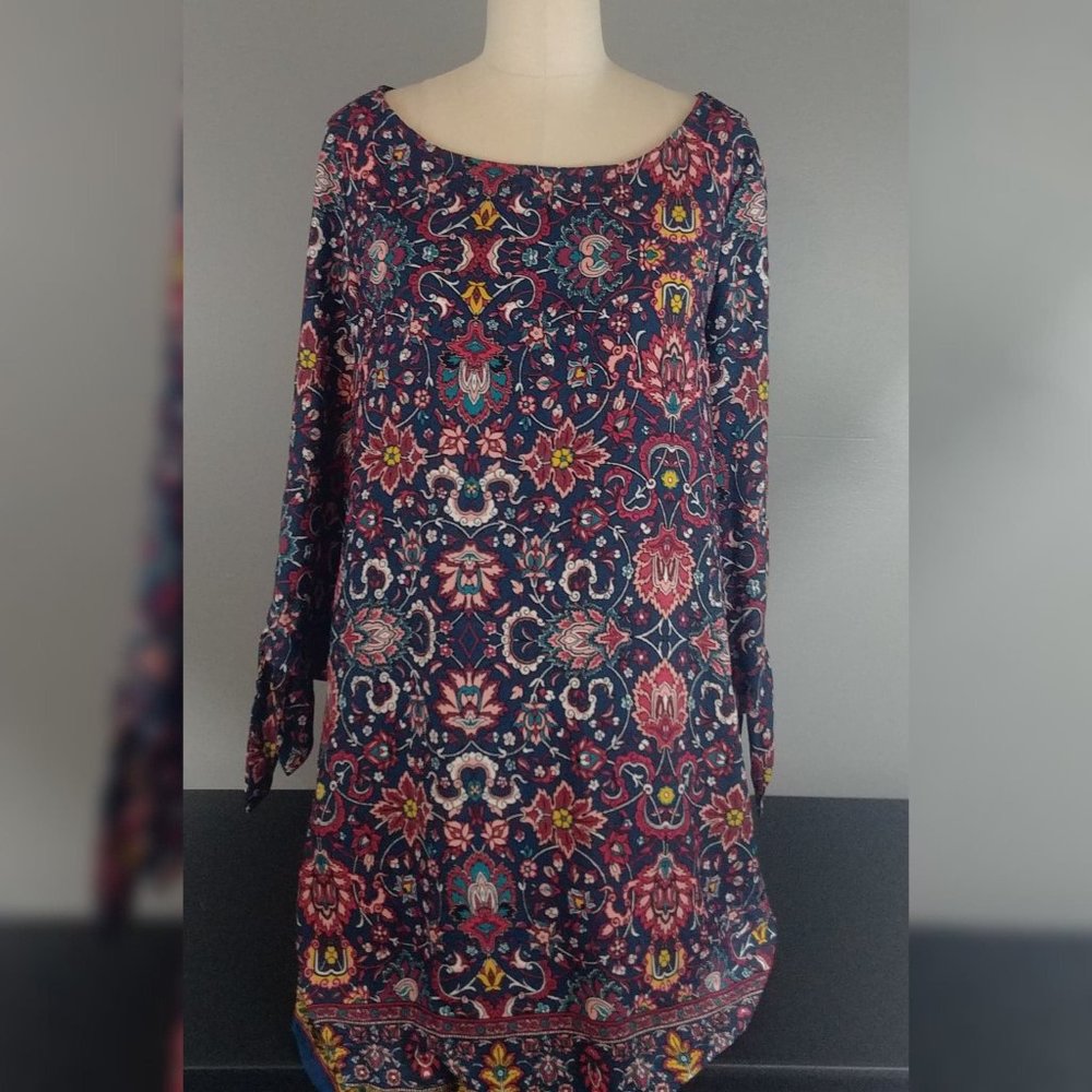 Bebop Paisley mix print shift dress tunic